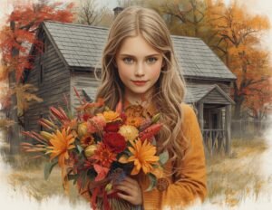 Read more about the article Little Girls Picking Autumn Flowers
