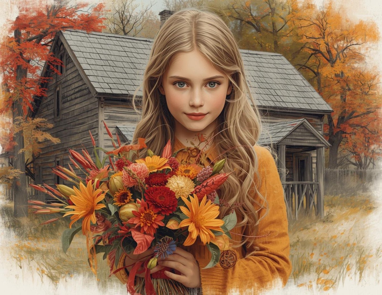 You are currently viewing Little Girls Picking Autumn Flowers