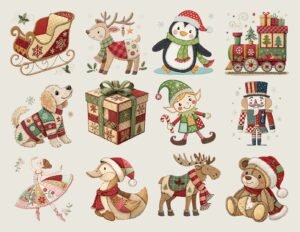 Read more about the article Friday Freebie, “Patchwork Christmas Ephemera”