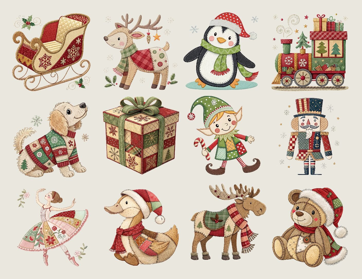 You are currently viewing Friday Freebie, “Patchwork Christmas Ephemera”