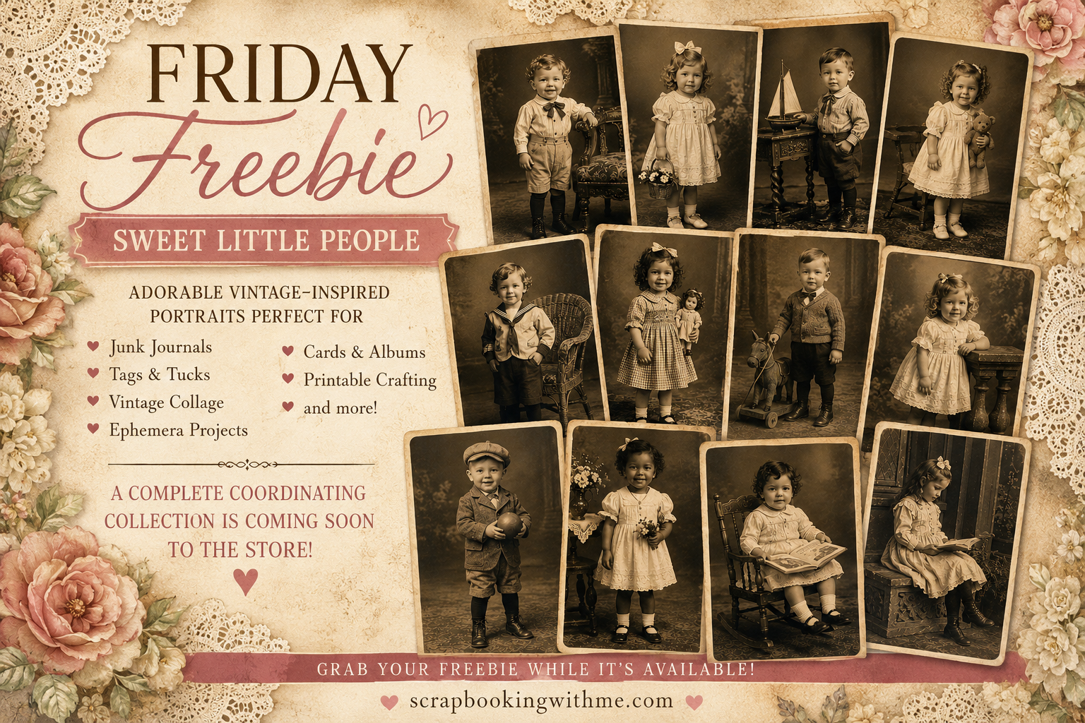You are currently viewing Friday Freebie Alert! Sweet Little Vintage Portraits