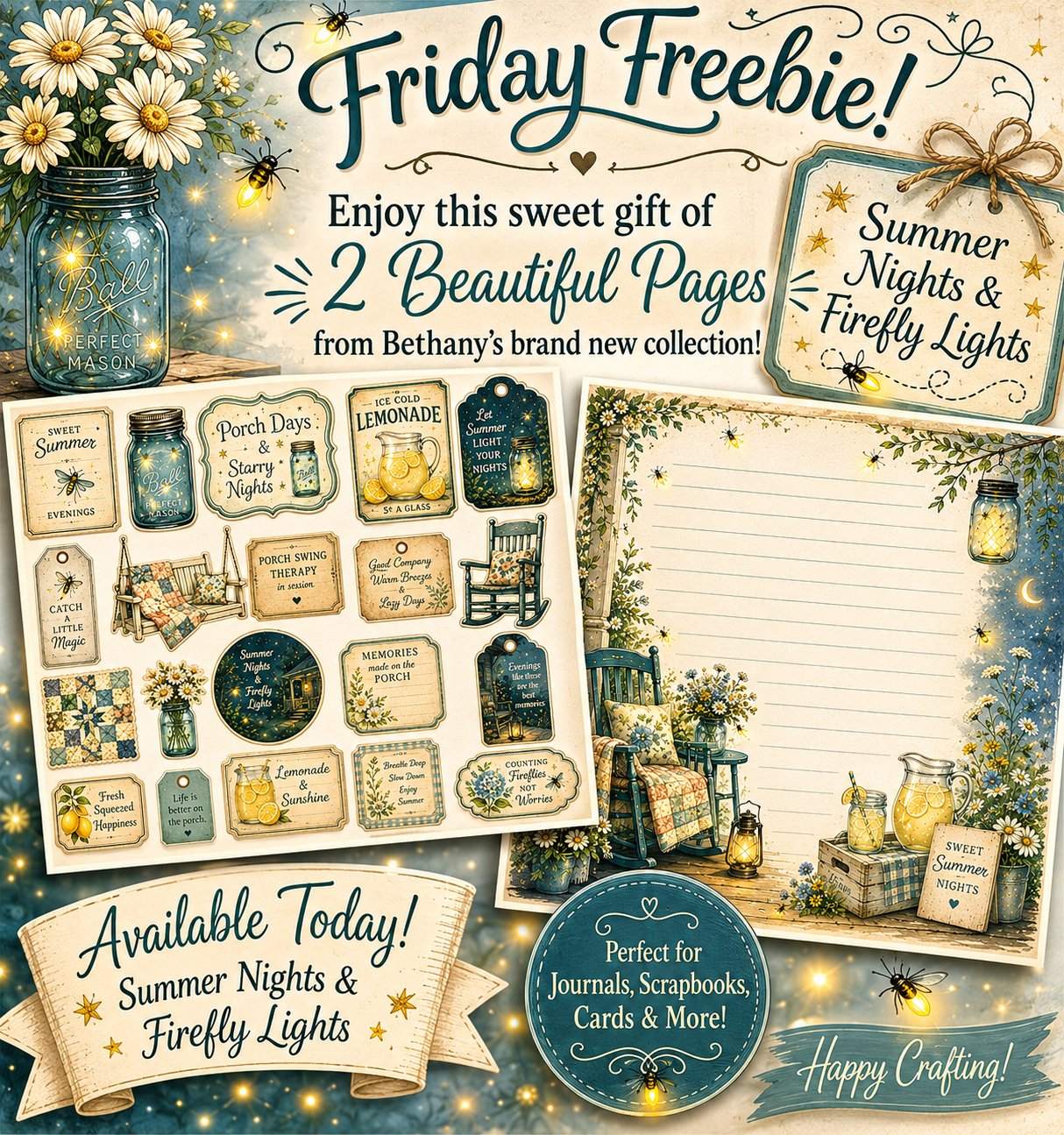 You are currently viewing Friday Freebie is Here! A Little Taste of Summer Nights & Firefly Lights