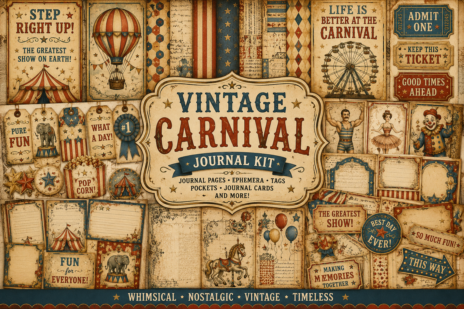 You are currently viewing Free Vintage Circus Printable for Junk Journals