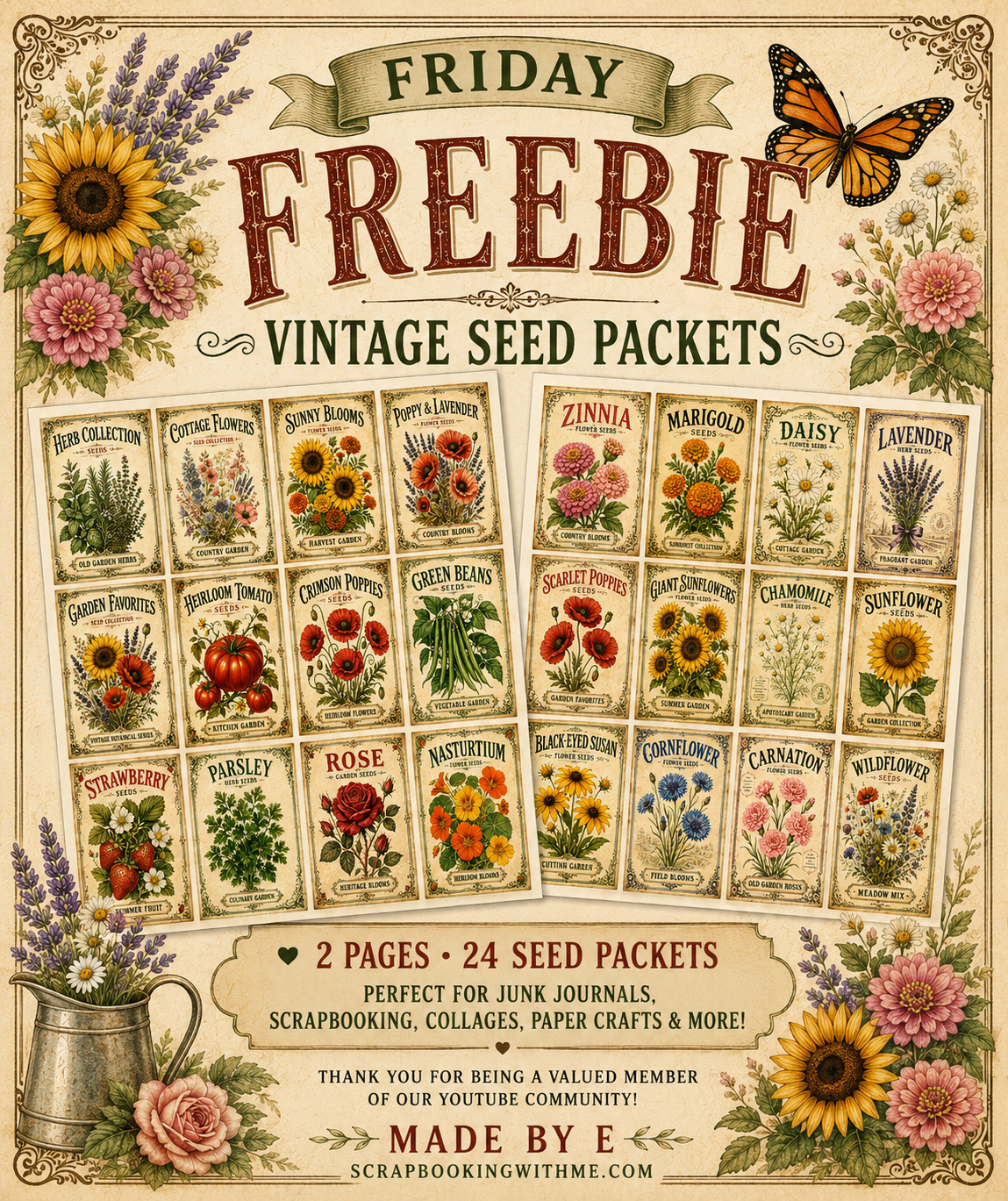 You are currently viewing Friday Freebie is Here + 4 Beautiful New Digital Collections!
