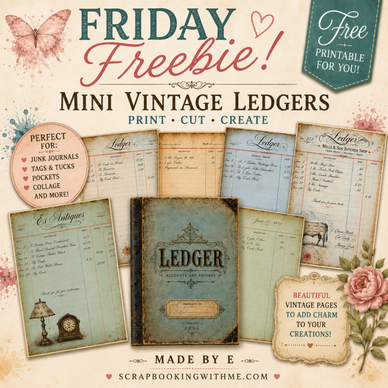 Friday Freebie is Here! Mini Vintage Ledger Printables!