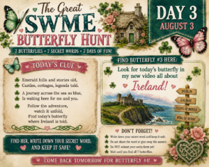 Read more about the article DAY 3 — THE GREAT SWME BUTTERFLY HUNT! Don’t Forget — Mystery Chip Picks Are Here!